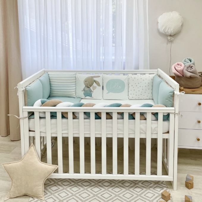 Set lenjerie Patut Bebe Copii 7 piese Bunies (5)